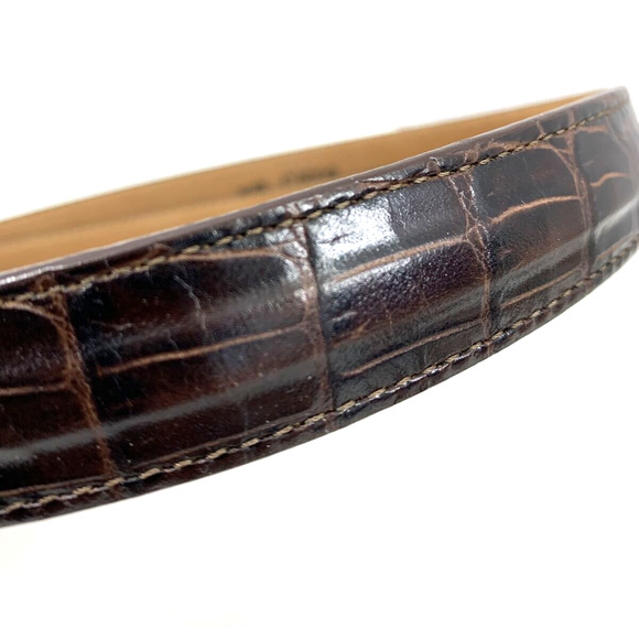 Brighton Belt Womens Medium 30 Dark Brown Leather Golf Silvertone Buckle C3008 - Picture 7 of 13